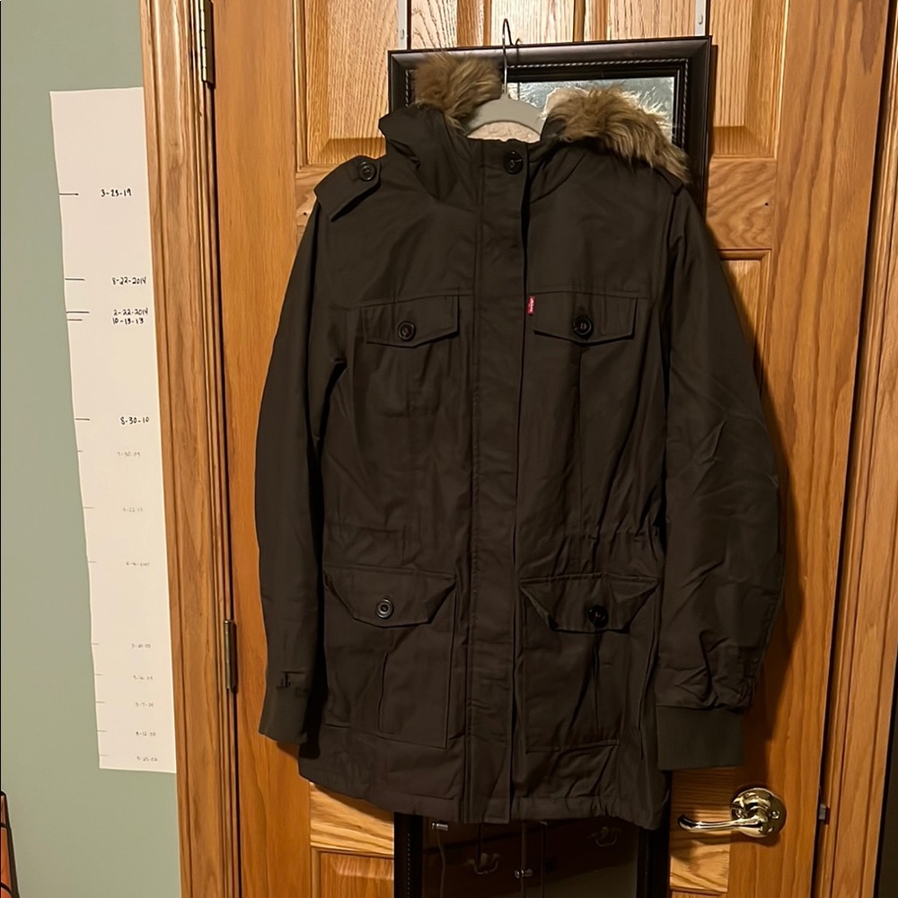 Levi's Women’s Dark Olive Parka Jacket